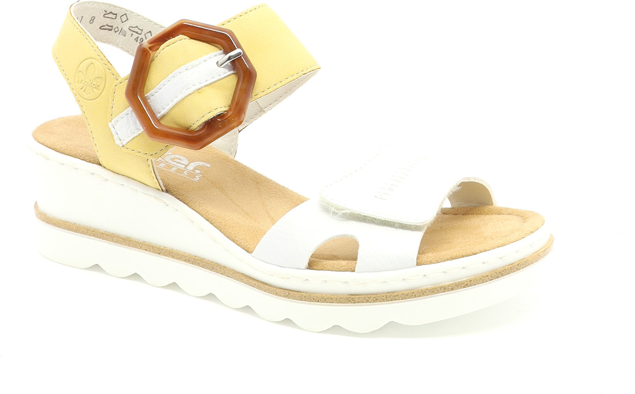 rieker white wedge sandals