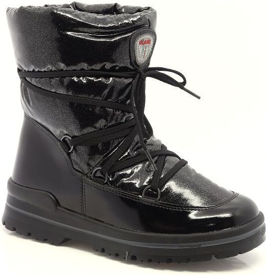 Black patent snow boots hotsell